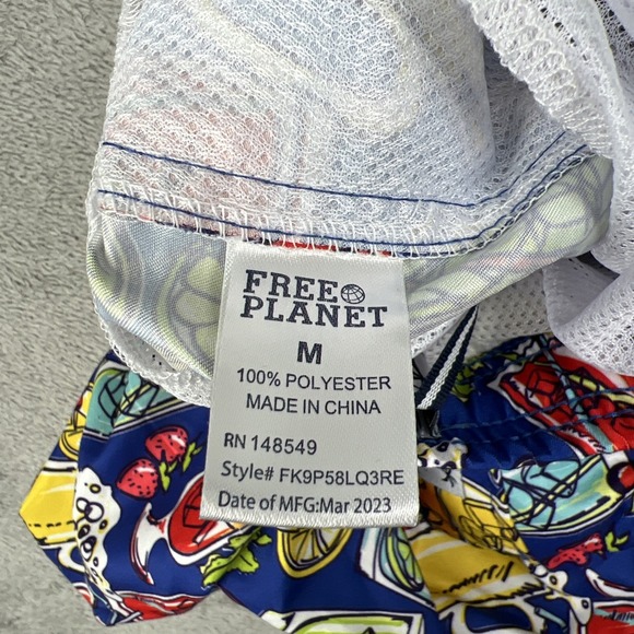 FREE‎ PLANET SWIM TRUNKS MEN'S MEDIUM COCKTAIL BEER BOARD SHORTS BEACH - Picture 10 of 13